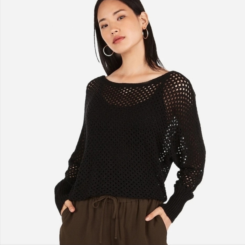 EXPRESS Open Stitch Long Sleeve Dolman Sweater Size Small